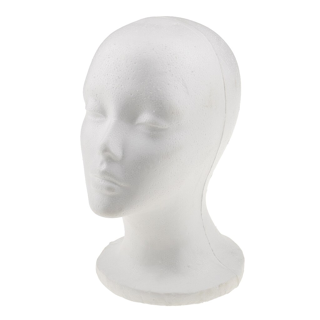 1 stuk vrouwelijke piepschuim mannequin mannequin hoofd model pruiken hoeden brillen displaystandaard wit voor huisdecoratie