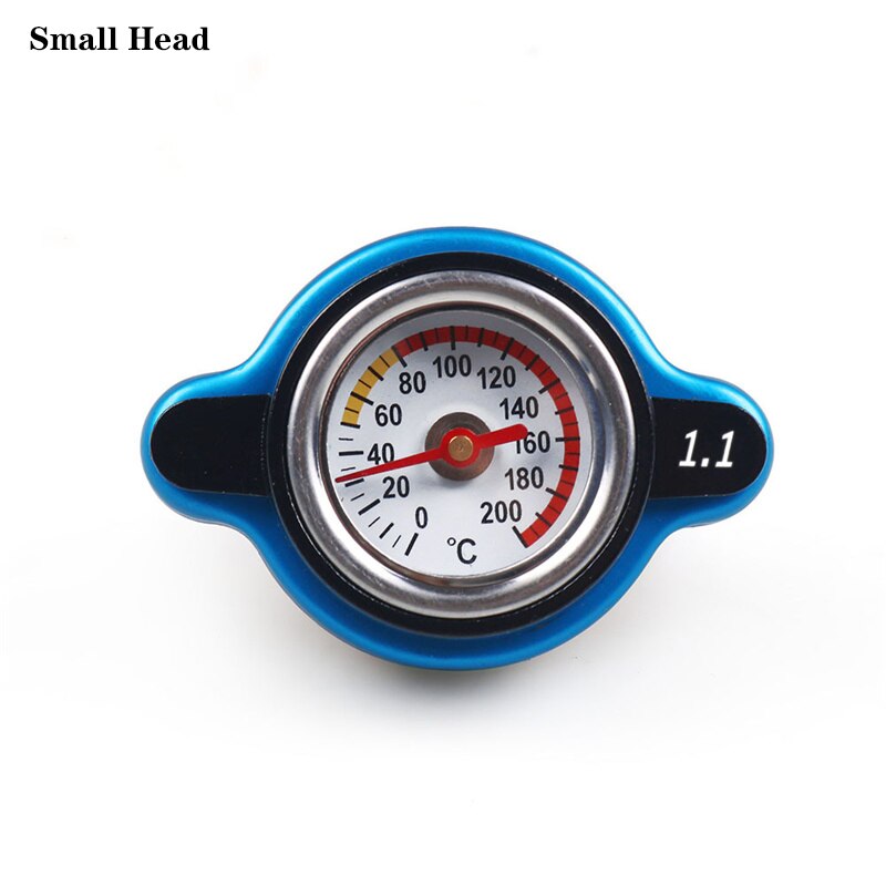 Radiator Cap - D1 Spec Thermo Gauge - 0.9/1.1/1.3 Bar - Aluminum Alloy & Silica Gel - For Cars & Motorcycles: Small Head1.1