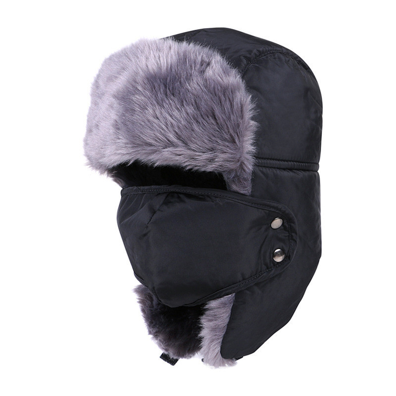 Vinter bomberhatte ushanka russisk pelshue varm fortykket øreklap kasket til mænd og kvinder maske balaclava