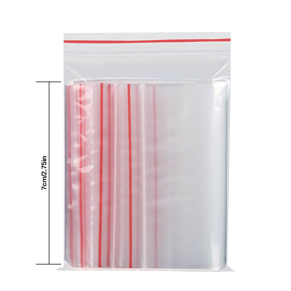 100pcs/pack Food grade Small Zip Lock Plastic Bags Reclosable Transparent Bag Shoe Bag Vacuum Storage Bag Poly Clear Bags: 7x10cm