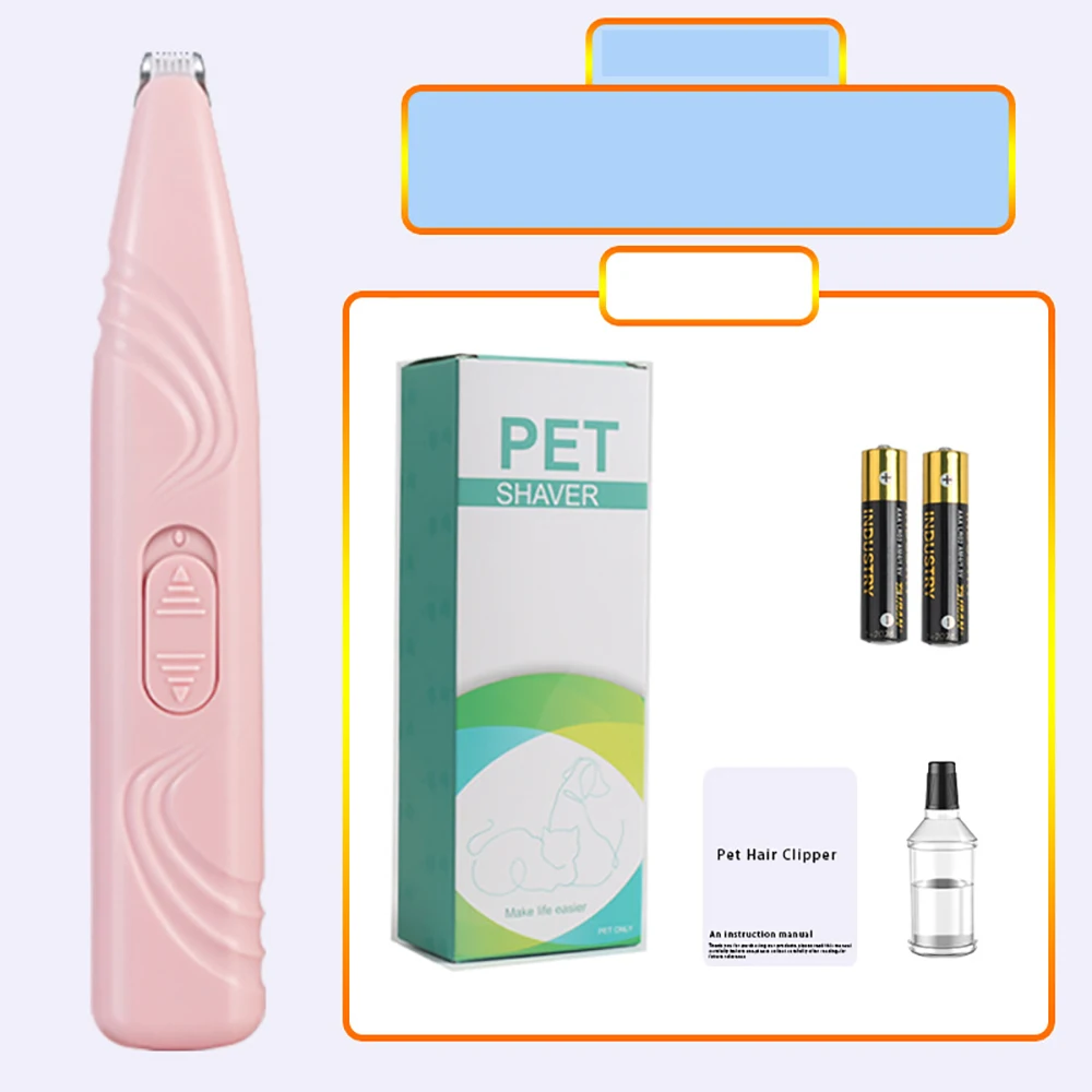 Maquinilla eléctrica para cortar el pelo para mascotas, afeitadora para el cuidado de las patas de Gato, cortadora de pelo para perros y gatos, suministros para el cuidado de mascotas: Negro