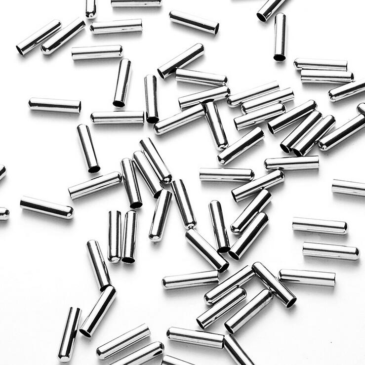 Fechos de couro tampas, prata/preto/bronze dobra sobre crimpagem cabo terminal conector para sapatos cordão cintura cabo, acessórios de fabricação: silver