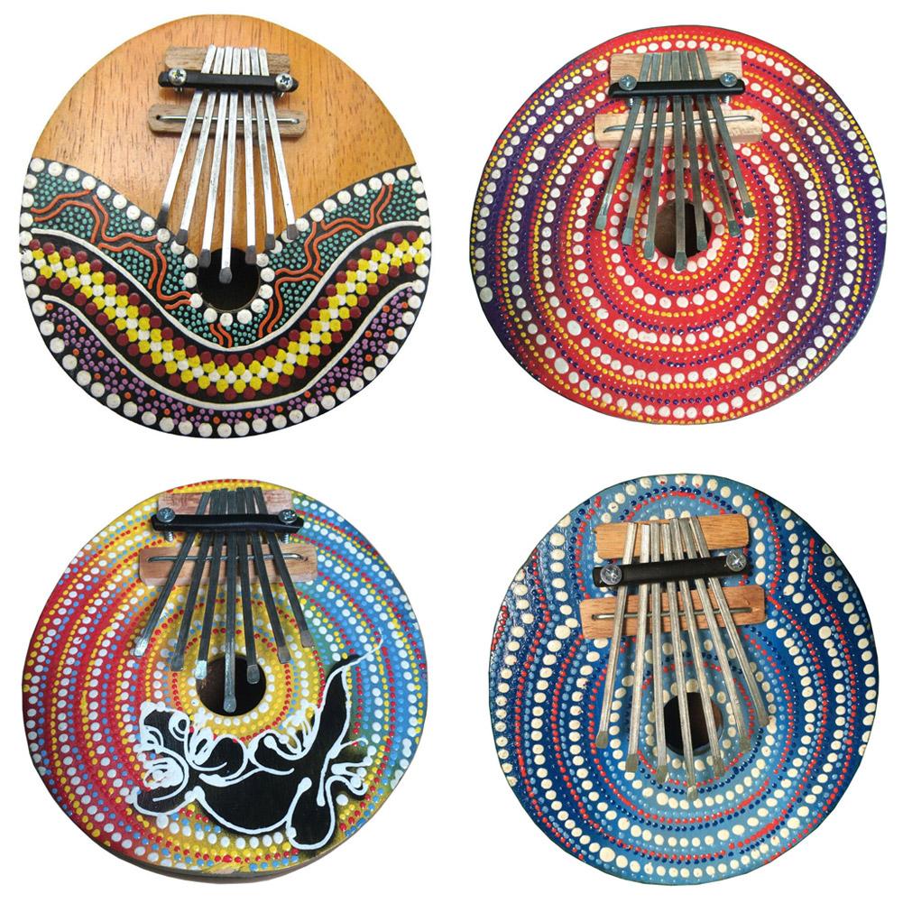 Piano Kalimba peint en coquille de noix de coco, 7 touches, Instrument de musique, jouet pour enfants, pour débutants