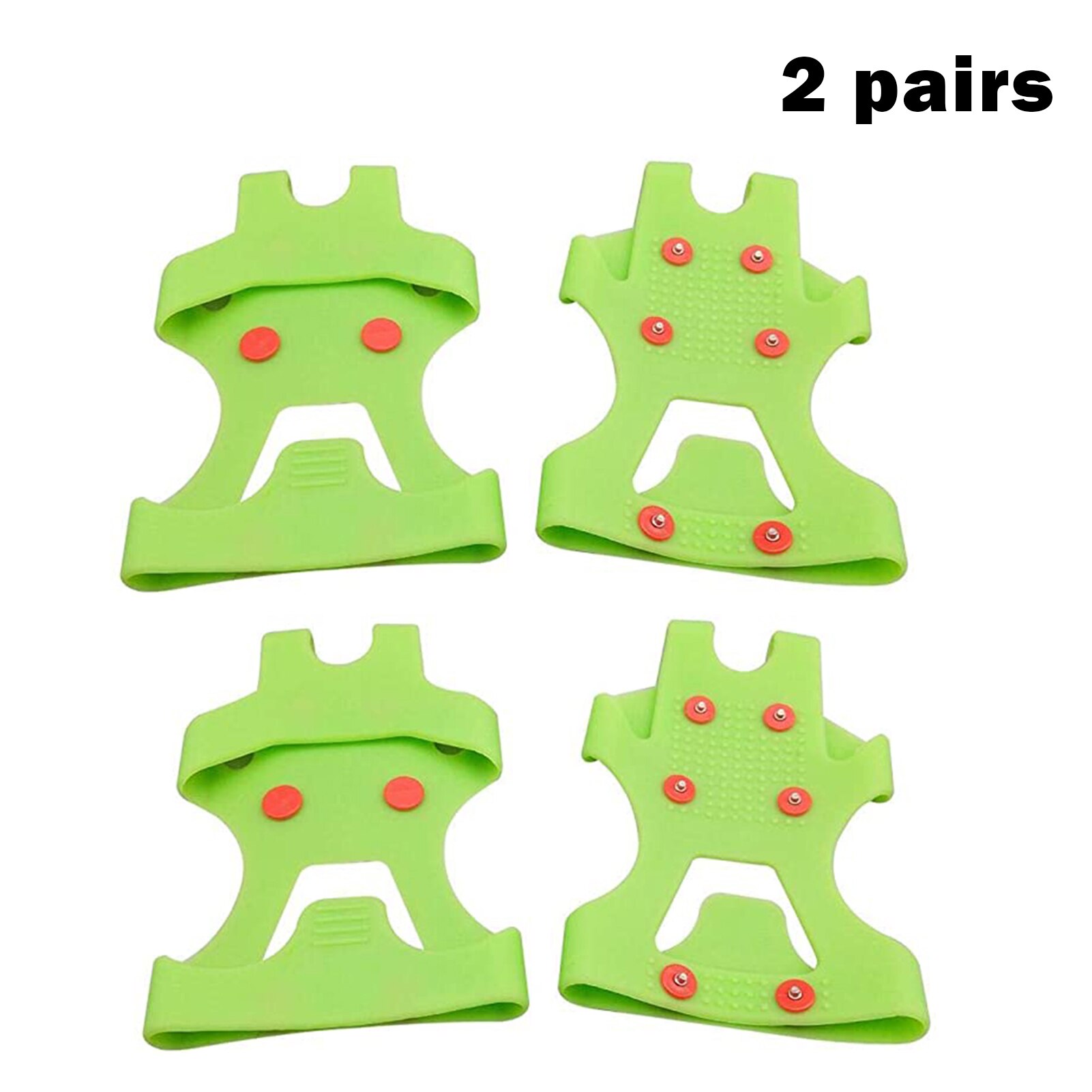 Ice Cleats Ice Grip Snow Grippers Anti Slip for Shoes and Boots Rubber Spikes Crampons with 6 Steel Studs Cleats DSA1