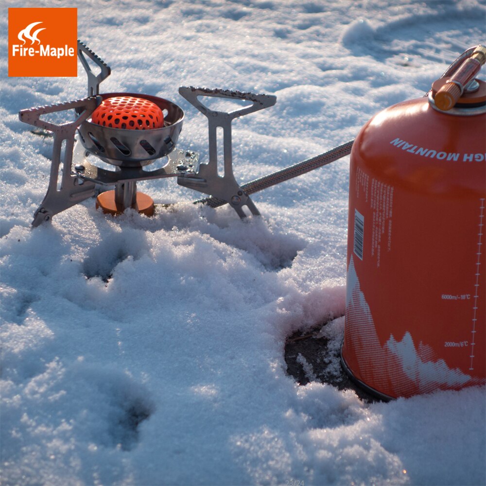 Fuoco acero A gas Bruciatore di Accensione Fornello Da Campeggio Antivento gas Da Cucina tutto'aperto Escursione di Campeggio Propano Stufa in Acciaio Inox FMS-121