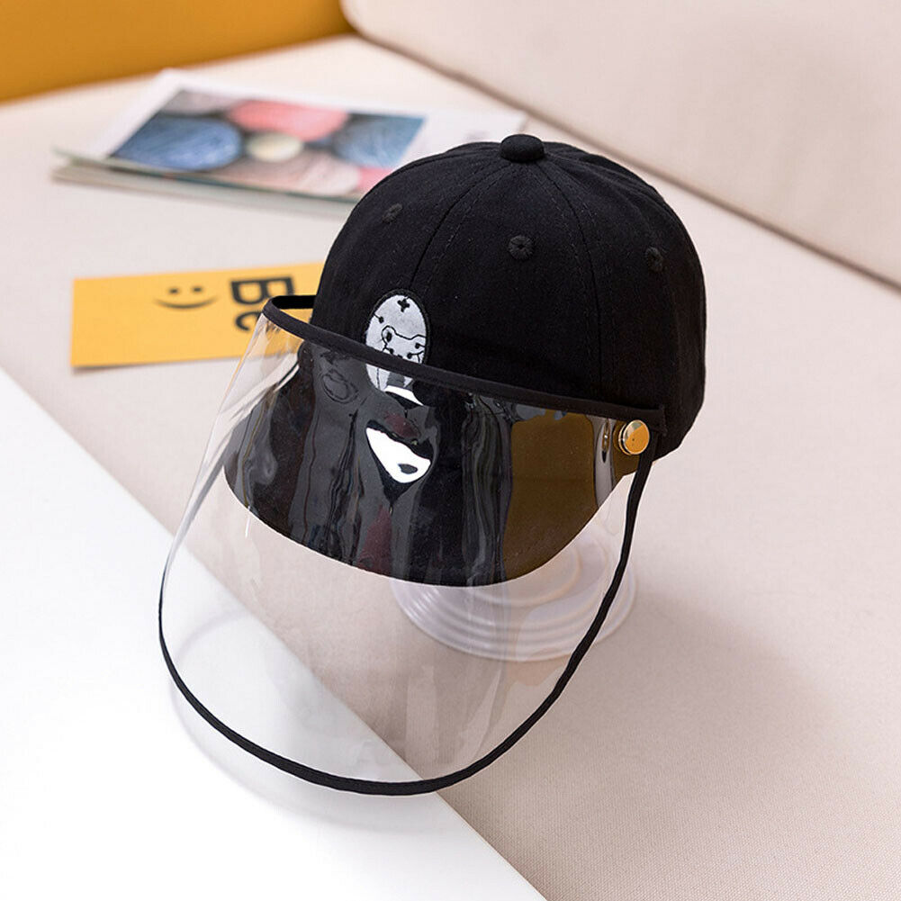 3-12m peuter kinderhoedjes schattige voorruit stofkap afneembare baseballpet voor twee doeleinden volledige gezichtsbeschermende hoed unisex anti-stof: C