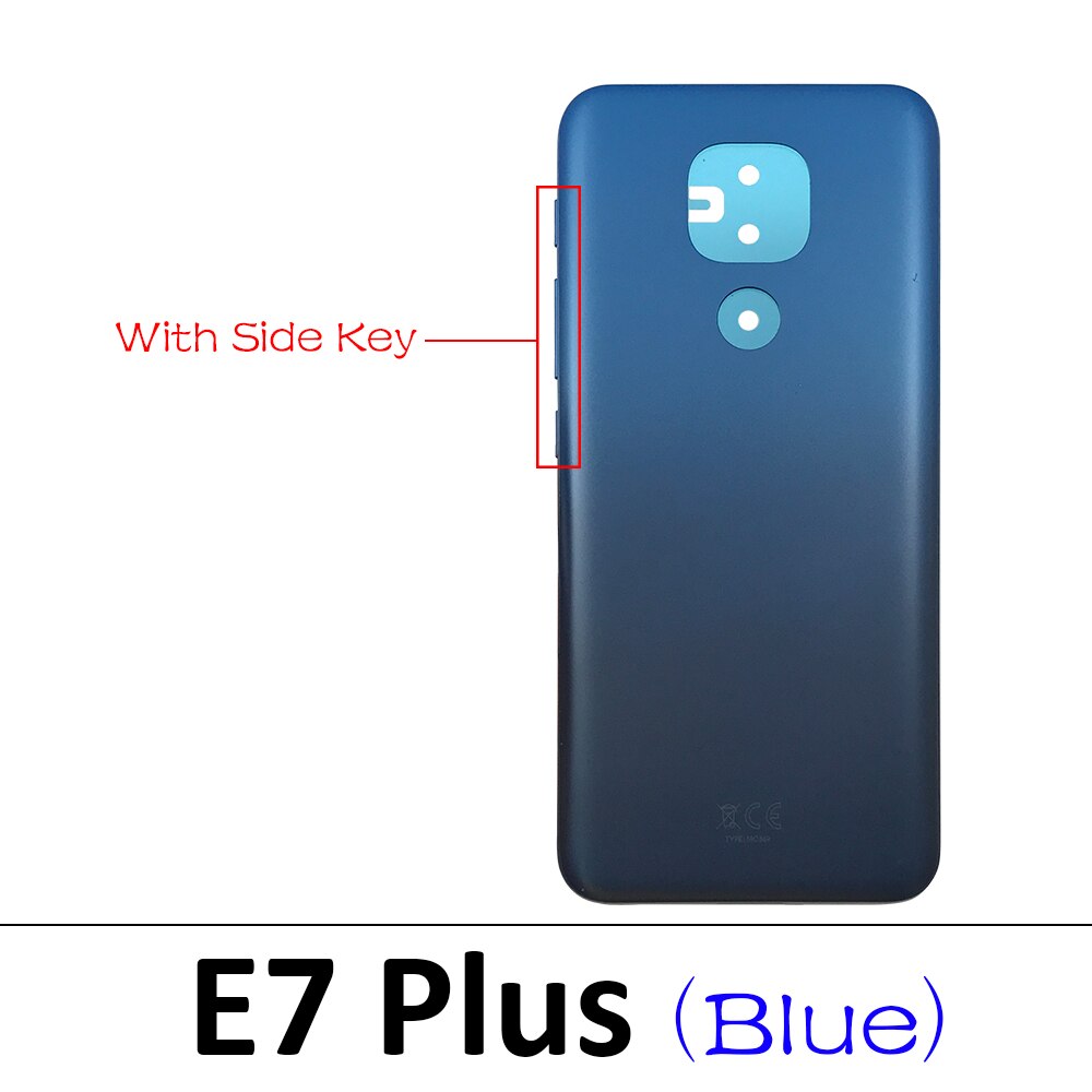 Battery Back Cover Rear Battery Housing with Glue For Motorola Moto G5 G6 E6 Play E7 Plus G8 Power Lite One Vision X4: E7 Plus Blue