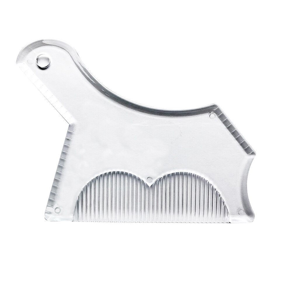 1pc barbe façonnage outil modèle pour hommes Flexible barbe style outil Guide pour rasage pochoir cheveux barbe redresser peigne: Transparent