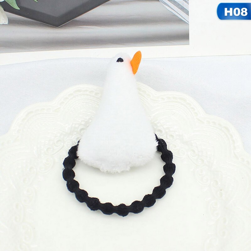 Coletero grande de dibujos animados en 3D para mujer y niña, juguete de felpa de animales, junta de bambú, banda de goma, soporte decorativo para fotos: HDR5570H08