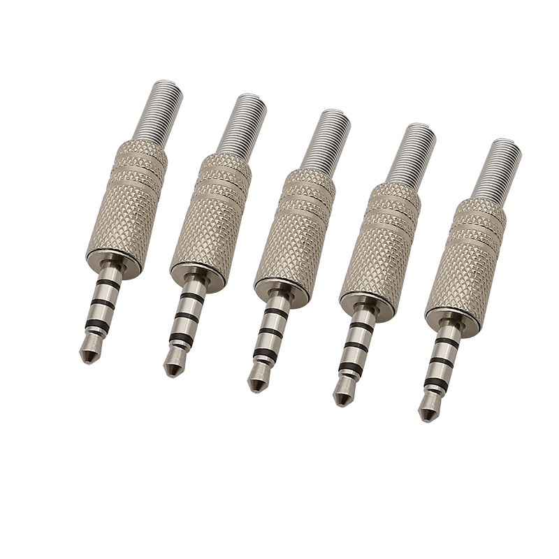5 Stuks Metalen 3.5Mm Mannelijke Stekker 2/3/4 Polen Mono/Stereo Audio Koptelefoon Connector Jack Ts/Trs/Trrs 3.5Mm Plug Solderen Diy Reparatie: Black