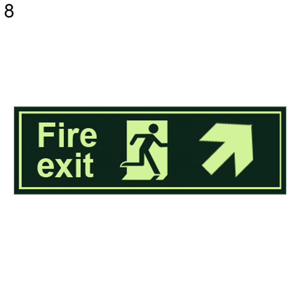 Exit Sign Sticker Self Adhisive Luminous PVC High Visibility Secure Guidance Sticker for Restaurant: 8