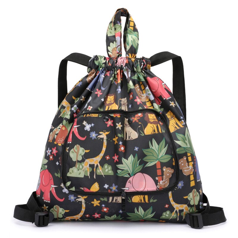 Multifunctional Backpack Women Leisure Printing Backpacks Nylon Waterproof Shoulder Bags Shopping Large Capacity Backpack Travel