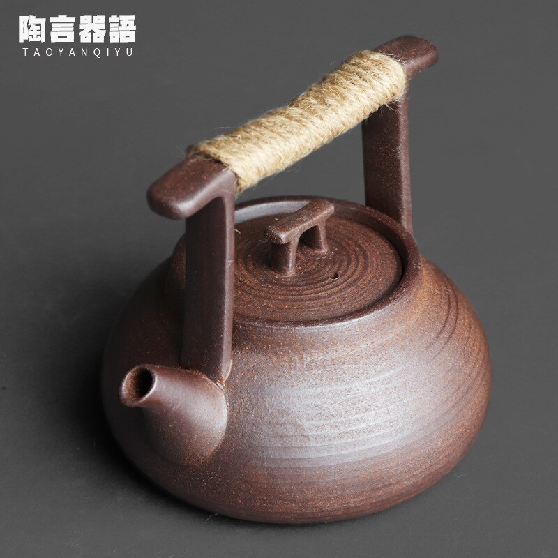 Japanese style teapot handmade retro stoneware Kungfu tea ceremony portable tea maker ceramic teapot tea set