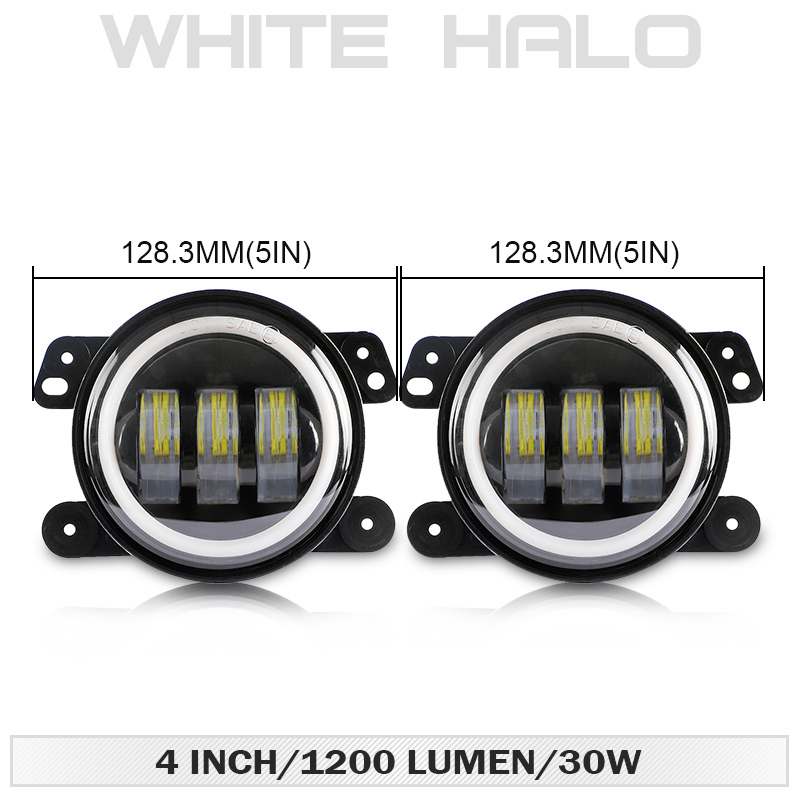 4 Inch mini LED Fog Light 7D with White Amber halo 6000K waterproof 12V 24V For Universal fog Light Projector Lenses three style: White Halo
