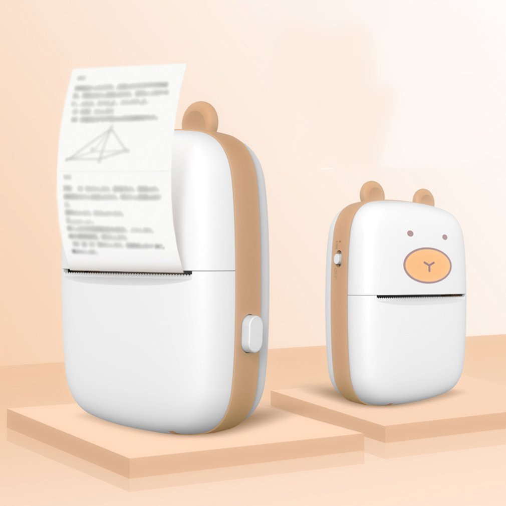 Smart lomme mini printer hd bærbar bt forbindelse trådløs printerlomme sødt udseende fotoudskrivning etiket noter