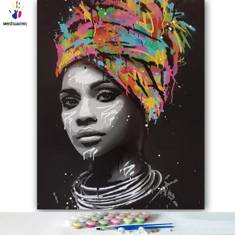 DIY colorings pictures by numbers with colors Pretty girl picture drawing painting by numbers framed Home: 6550 / 40x50cm with frame