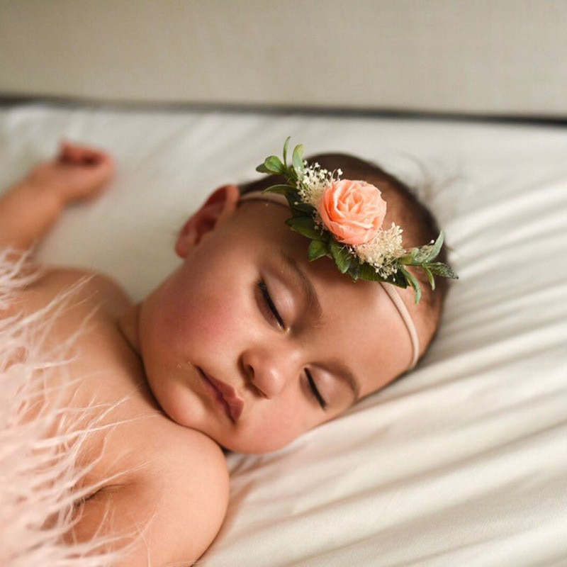Baby nyfødt lille barn pandebånd buer blomst knude pandebånd hår tilbehør