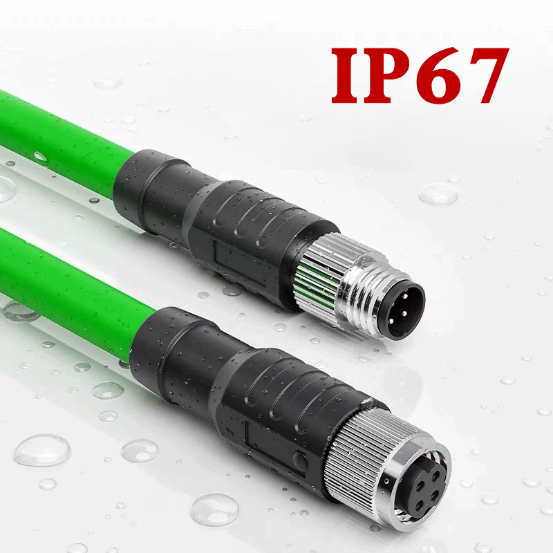 Ethernet Cable M8 to RJ45 4 Pin A-code Double Shield Network Plug D-code Male Female High Flexible Drag Chain Aviation Sensors