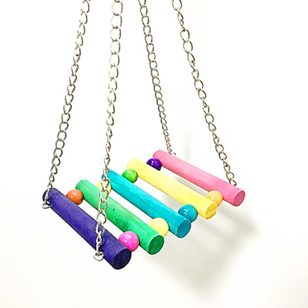 Juguetes de madera para hámster de invierno, mordedores cálidos y coloridos para roedores, escalera de madera, columpio y Hamaca, Material Natural y seguro, 3 uds.