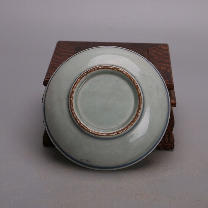 CHINESE OLD BLUE AND WHITE DRAGON AND PHOENIX PATTERN PORCELAIN PLATE