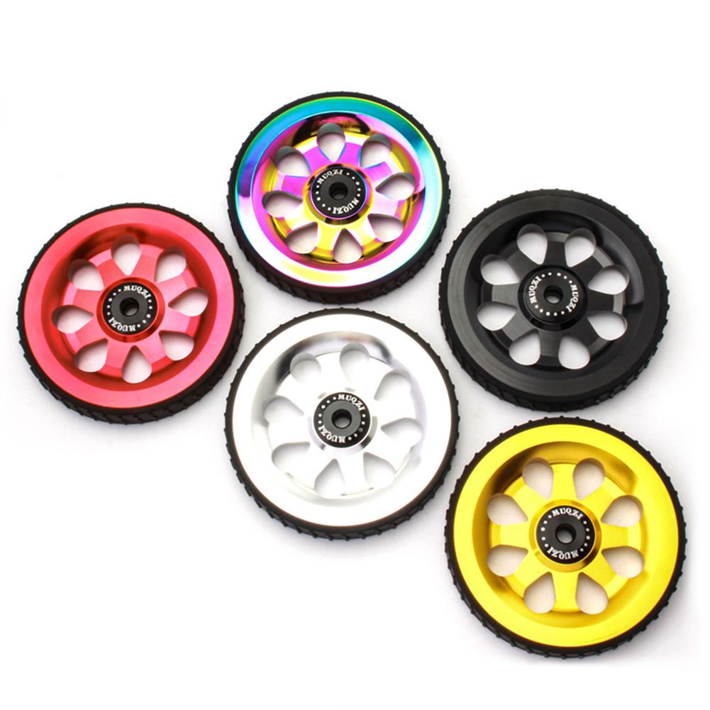 1 Pair Folding Fahrrad Easywheel Für Brompton Aluminium Legierung CNC Easywheel Ultraleicht Versiegelt Lager Push Räder Radfahren Teile