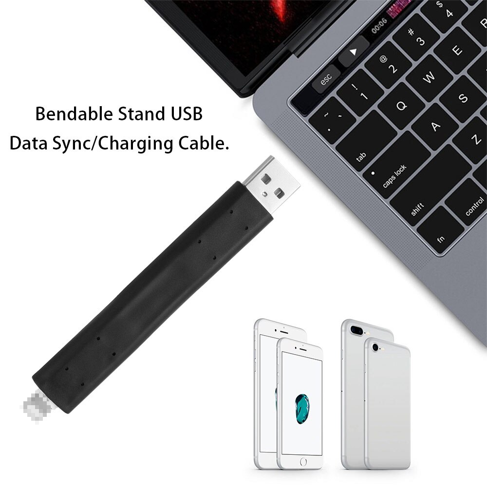 1PC Mini Bendable Plastic Support Stand USB Data Charger Cable Car Support Hard Wire Holder Flexible For Iphone Android