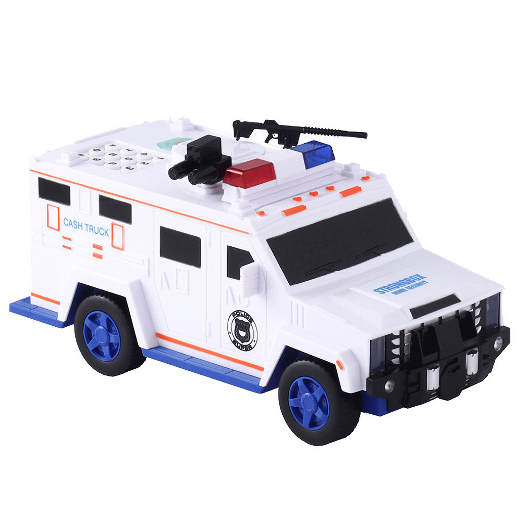 Piggy- Bank Money Saving Box Veilige Auto Vrachtwagen Plastic Wachtwoord Voor Kinderen Speelgoed Voor Kinderen Kinderen Speelgoed Grappige Bank box Accessoires: WHITE