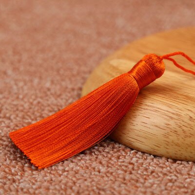 2 stücke 8cm Polyester Seide Quaste Pinsel Anhänger Ohrring Charme Satin Quaste DIY Schmuck Machen Hochzeit Wohnkultur zugriffs: Orange