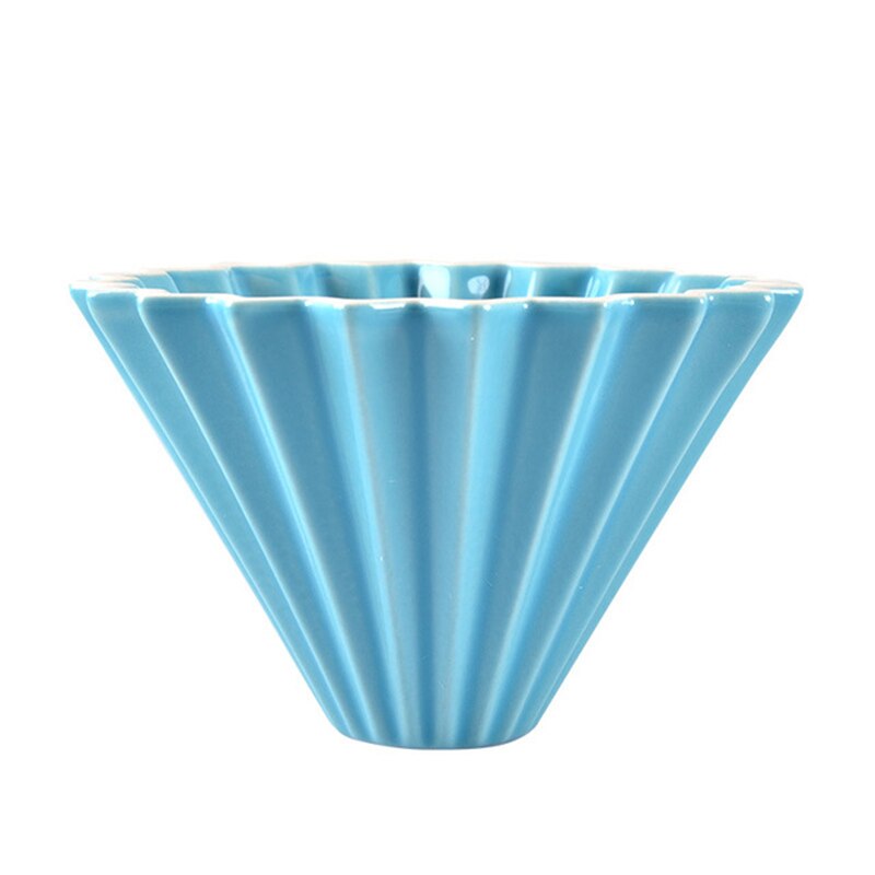 Espresso kaffe filter  v60 tragte dryp hånd kop filtre kaffe tilbehør tragt blomster keramisk kaffe kop origami filter kopper: Blå