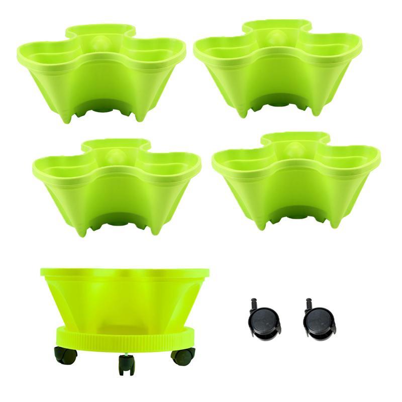 1 Set Stackable Flower Pot Garden Accessories Plant Pot Garden Pots Planters Plastic Tower Garden Pot Strawberry Planter