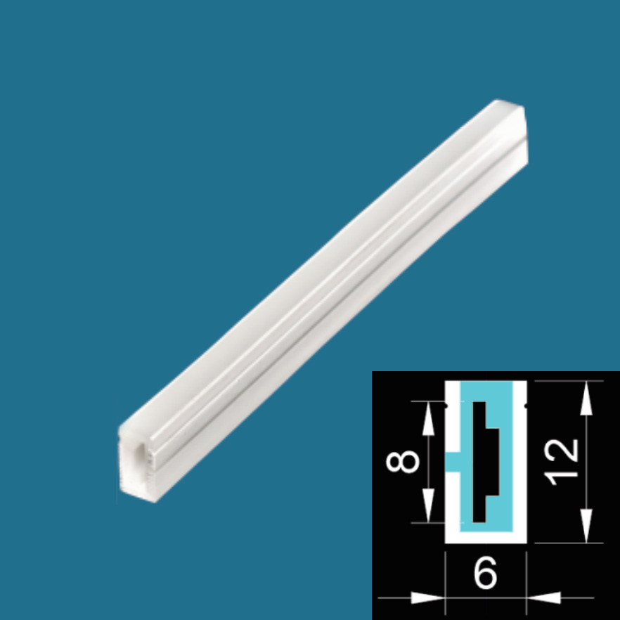Tube Néon Flexible Super Fin, Sans Bande LED, Diffuseur Étanche IP67 pour SMD COB, 3mm, 4mm, 5mm, Vue Latérale, 4x10mm: WHITE