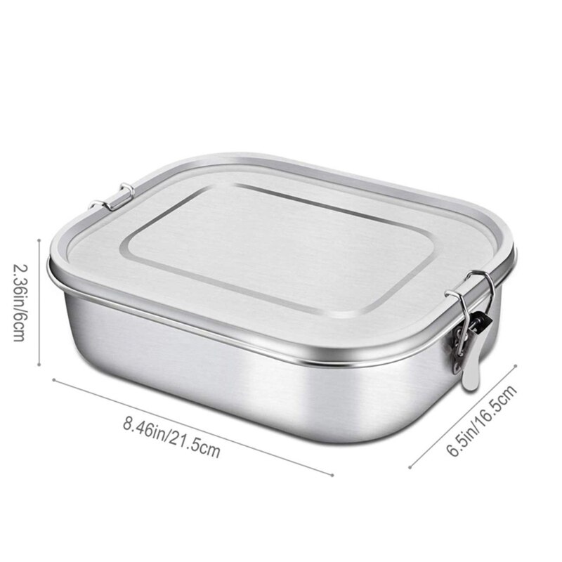 Rvs Bento Box Lunch Container,3-Compartiment Bento Lunchbox Voor Zand