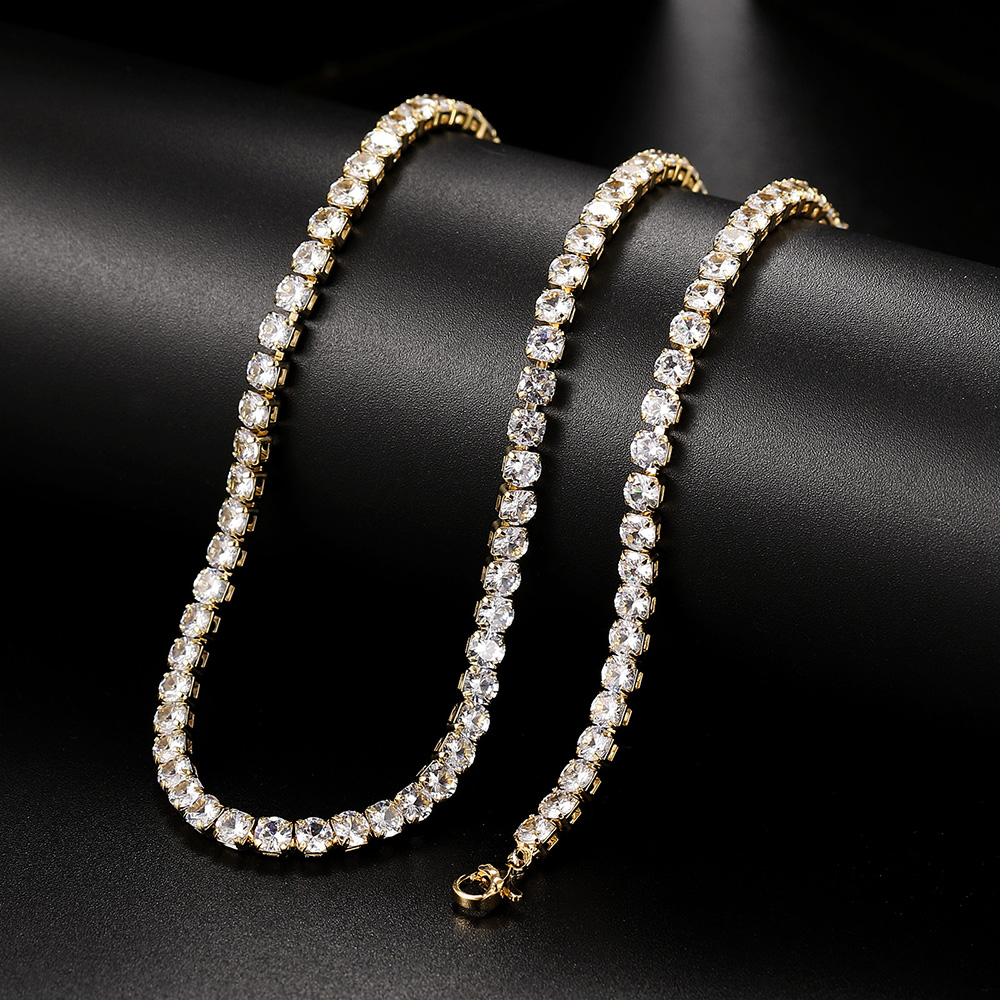 Collar de cadena de tenis de lujo para mujer, Gargantilla Sexy, circonita cúbica, diamante, cuello de hip hop, accesorios de joyería OHN016