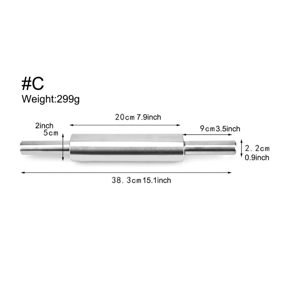 Stainless Steel Christmas Rolling Pin Pastry Pizza Fondant Bakers Roller Metal Kitchen Tool for Baking Dough Pizza Pie Cookies: C