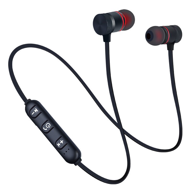 4.2 Bluetooth Draadloze Hoofdtelefoon Bass Hifi Headset Nekband Sport Stereo In-Ear Met Microfoon Hoofdtelefoon Voor Alle Smartphone: Black