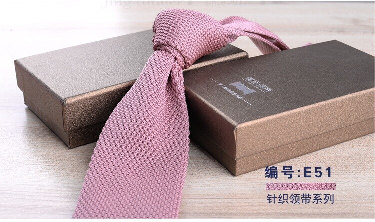 GUSLESON 6cm Slim Knit Tie for Men Business Leisure Skinny Necktie Burgandy Colorful Striped Dots Weave Ties: 51