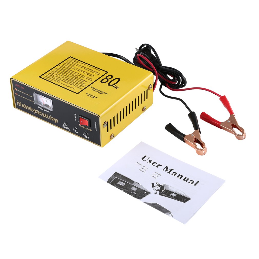 140W Full Automatic-protect Quick Charger 6V/12V 80AH Automatic Intelligent Car Battery Charger Negative Pulse