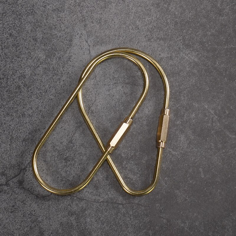 2Pcs Brass Luggage bag Key Ring Retaining Ring Clip Craft Key Chain Keyring (A+B)