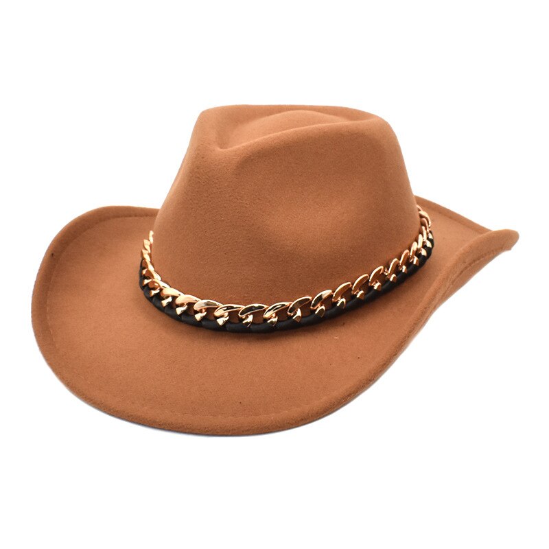 Lidafish Europese Amerikaanse Western Cowboy Hoed Vrouwen Mannen Wolvilt Jazz Hoed Outdoor Gentleman Sombrero Hombre Cap: Khaki