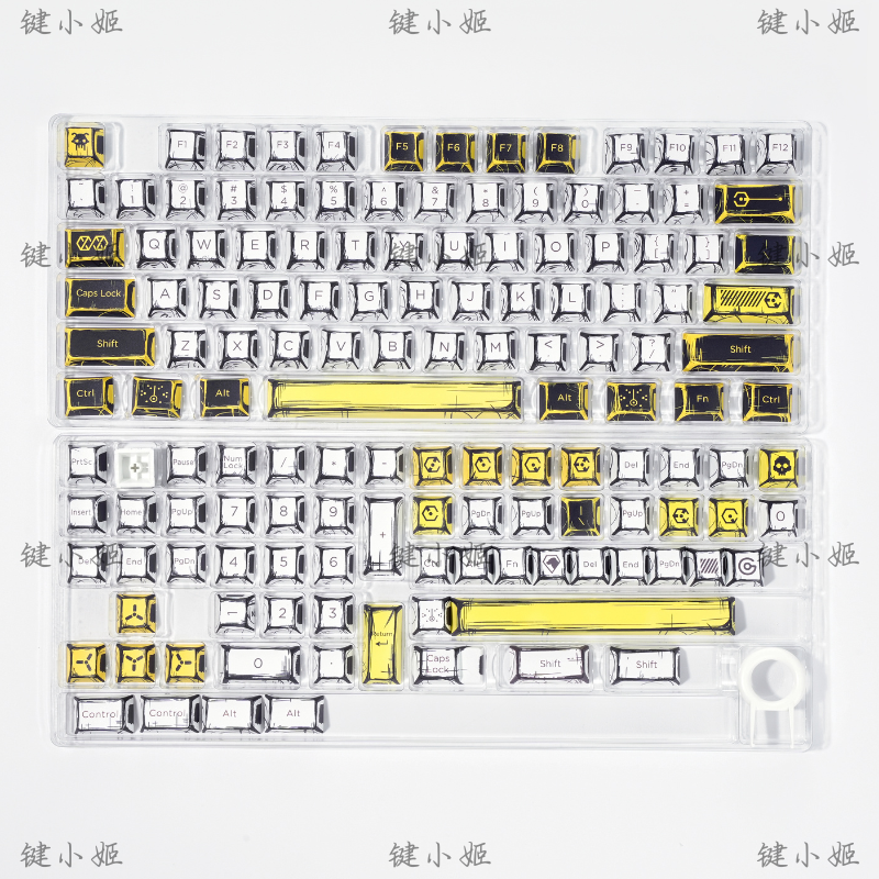 140-Tasten-Tastenkappen-einstellen mit Comic-Thema, PBT-Tastaturkappe Ich bin Manga-Stil, Kirschprofil-Spielen-Tastenkappe für mechanische Tastatur, 1,5 u alt