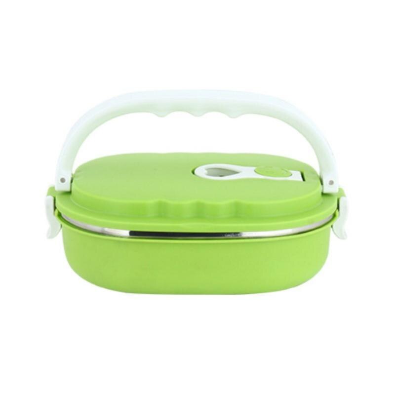 900Ml Lunch Box Servies Voedsel Opslag Container Kinderen Kids School Office Roestvrij Staal Draagbare Bento Box Keuken Cocina: green