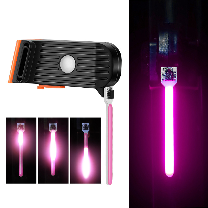 Luz trasera de bicicleta con múltiples modos de iluminación, luz Led recargable por USB para bicicleta, luces traseras Flash para tija de sillín de bicicleta de montaña: Amarillo claro