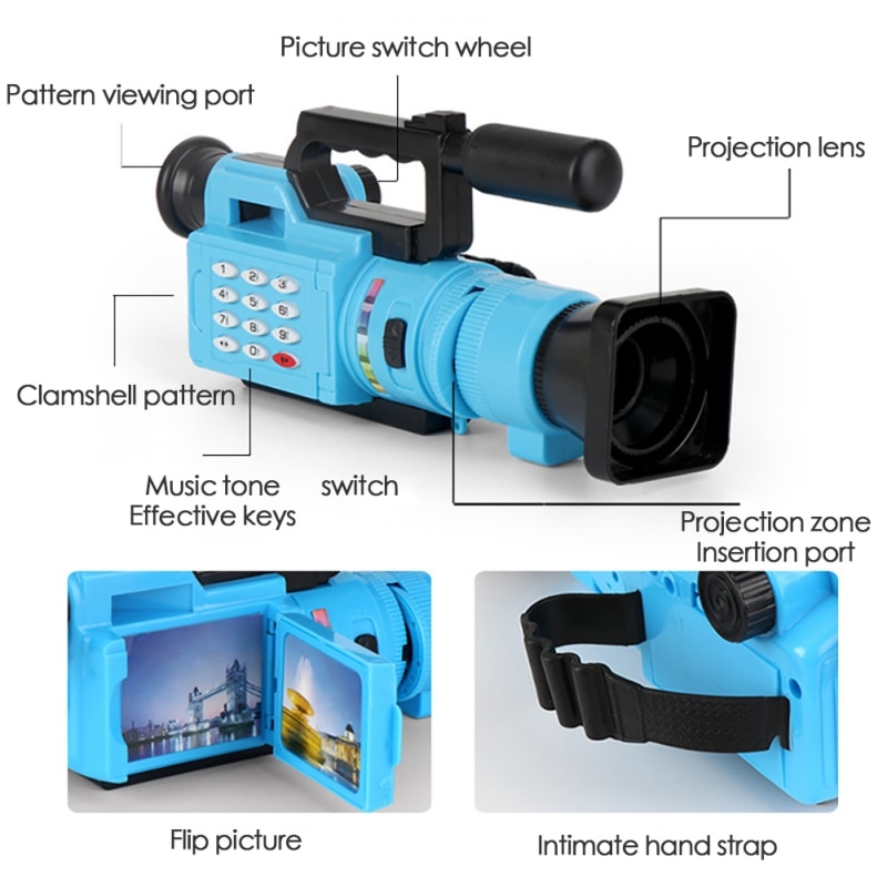 Children Projection Simulation Camera Educational Fun Interactive Toy Light Music Toy Cosplay Game