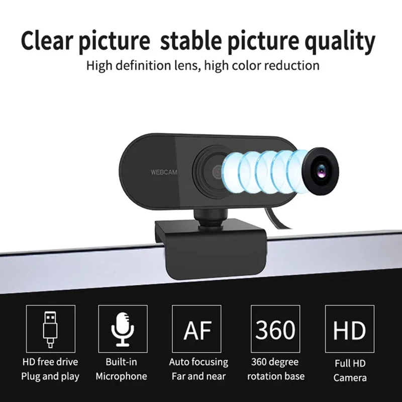 1080p telecamere per computer hd, telecamera usb hd con microfono integrato, telecamera di rete usb, webcam per lavorare con microfono e treppiede