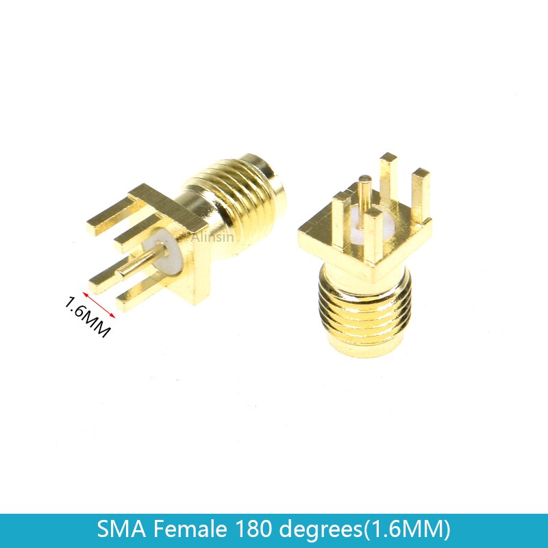 10PCS SMA KE/KHD/KWE RF Adapter Female jack connector Right Angle/Straight Solder type Antenna CONNECTOR PCB Mount 17MM 20/23 MM: Straight Female1.6MM