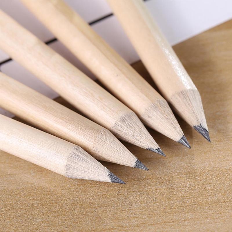 10pcs/set Pencil Log With Rubber Hb Mini Size Simple Wood Pencil Suitable For Children's School Stationery Supplies