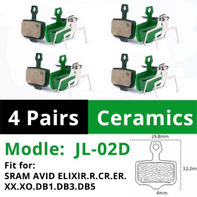 2 pares de MOTSUV de pastillas de freno para bicicletas MTB pastilla de freno de bicicleta SRAM AVID SHIMANO M315 M355 M365 M395 M445 M447 MT200 M525: 02D 2 Pairs Ceramics