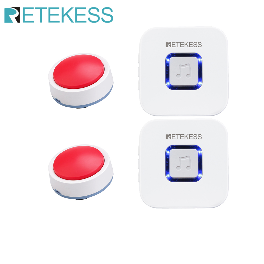 Retekess TH003 Wireless Caregiver Pager Nurse Calling Alert Patient Help System for Home Elderly Patient Alert System