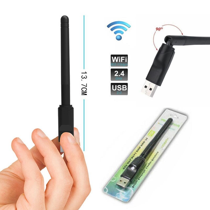 7601-2DB Wireless Network Card, 150M Portable USB Wireless Network Card Compatible with Windows and Linux Systems