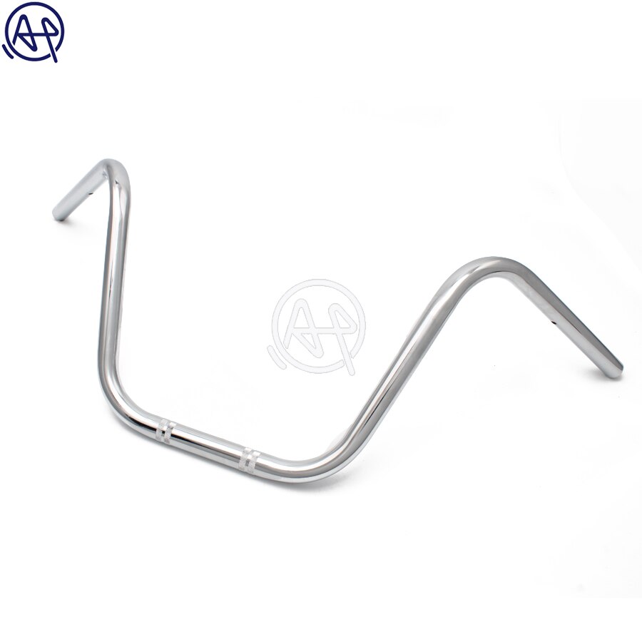 22MM 7/8" Motorcycle High Rider Steel Handlebars Bars Chrome/Black For Honda Kawasaki Suzuki Harley Chopper Bobber Cafe Racer